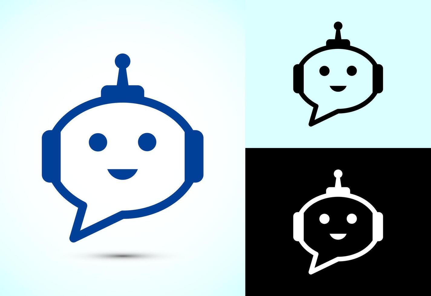 Chatbot icon design illustration, Chat conversation icon, Online support service bot sign vector