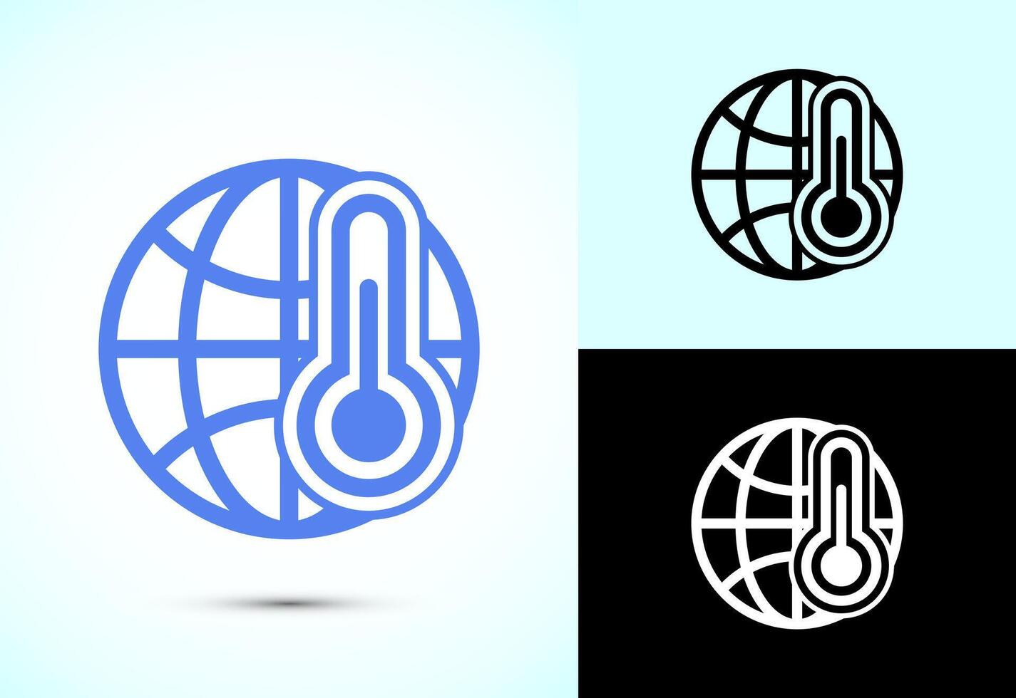 Climate change icon design, Global warming, Earth temperature icon vector