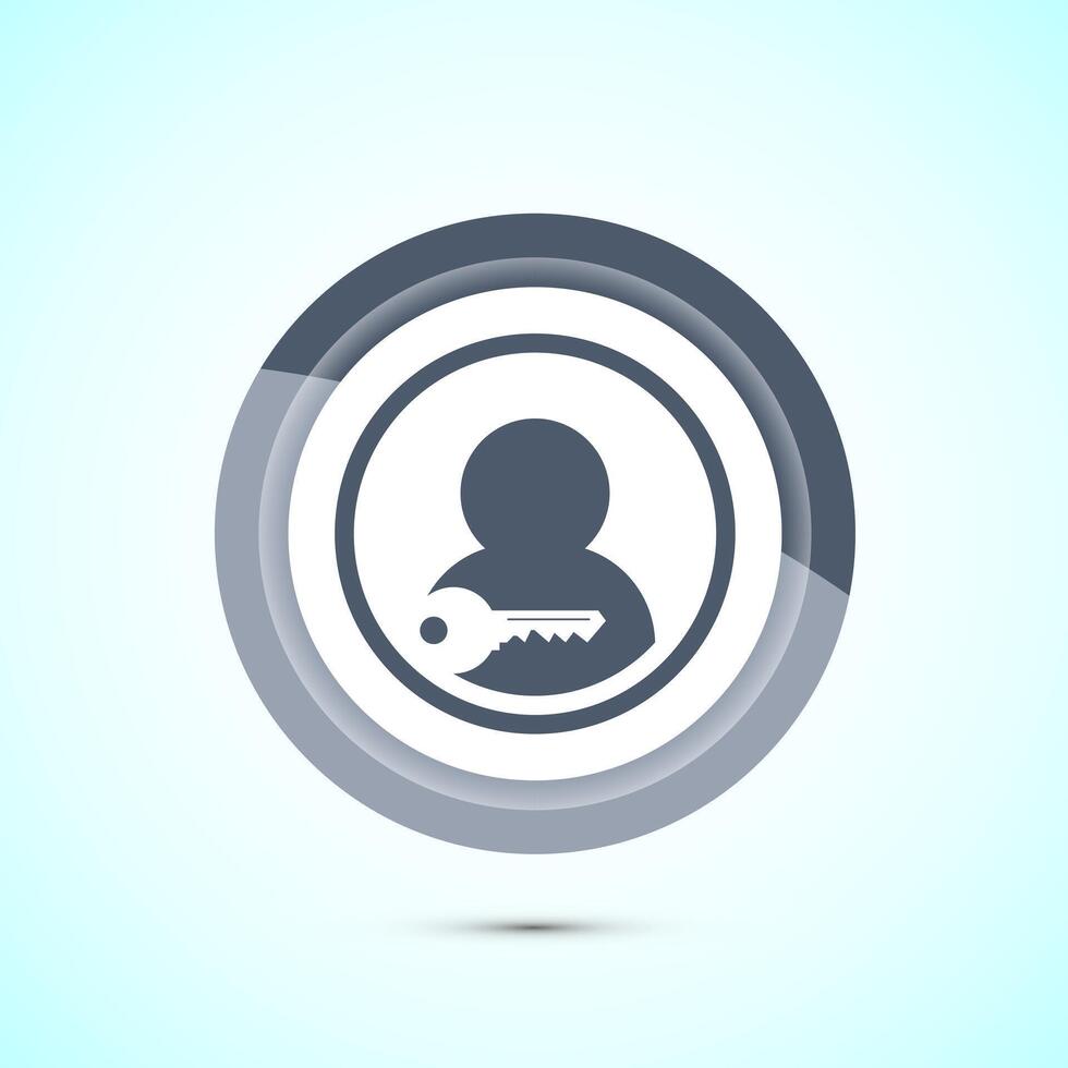 User profile login icon design illustration. Access authentication icon. Gray Color Button Design vector
