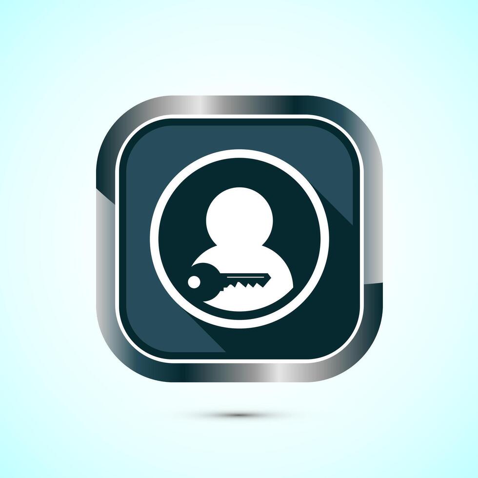 User profile login icon design illustration. Access authentication icon. Gray Shadow Button Design vector