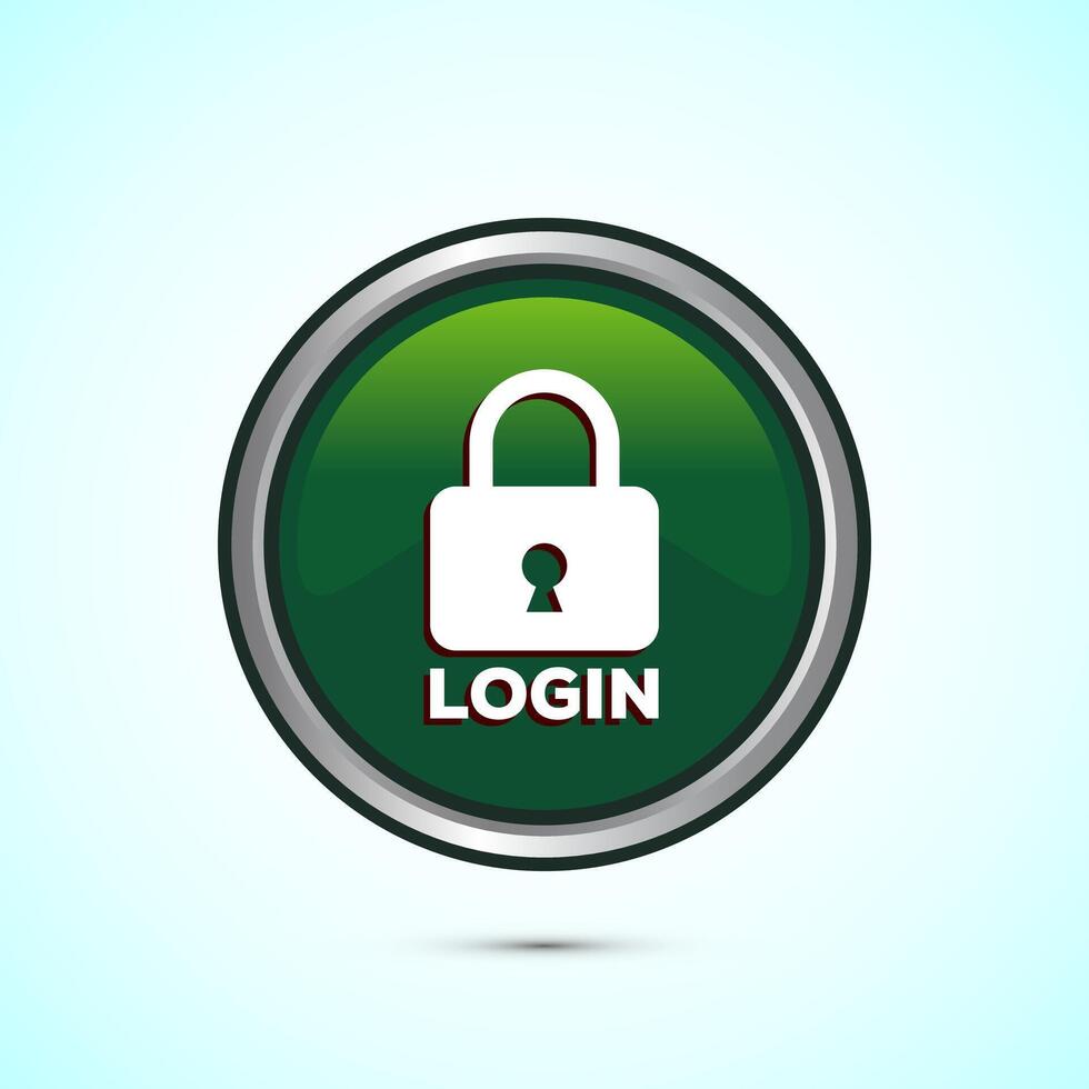 User profile login icon design illustration. Access authentication icon. Green Color Round Button Design vector