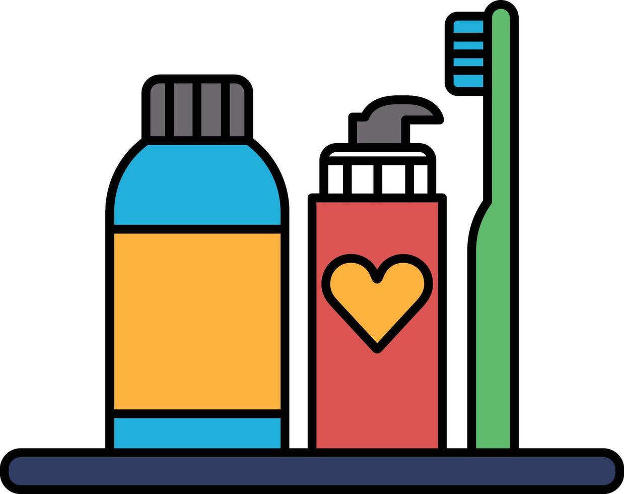 A bottle of toothpaste, a bottle of mouthwash vector