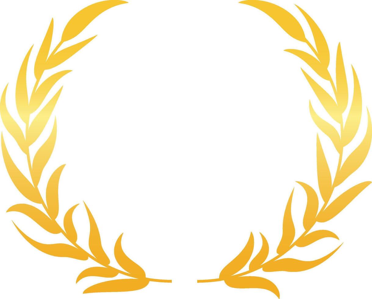 Circular golden laurel wreath symbolizes success, achievement, and triumph, evoking a sense of honor and distinction, perfect for representing awards, accolades, or celebrations vector