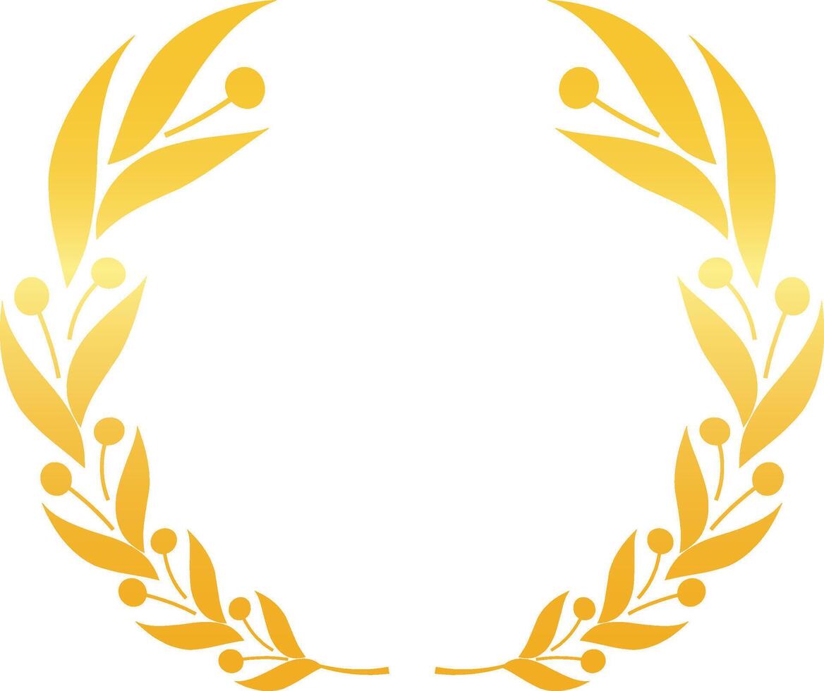 Beautiful golden laurel wreath exuding achievement and victory. Perfect for celebrating champions and winners vector