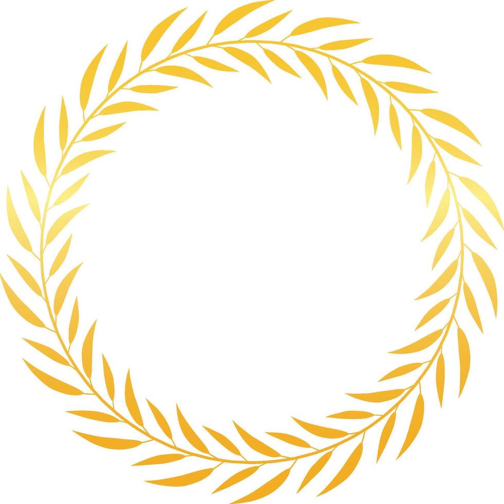Beautiful golden laurel wreath symbolizing victory, achievement, and honor on a white background, perfect for celebrating accomplishments and honoring champions vector