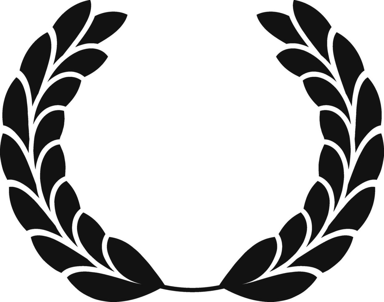 Stylish laurel wreath symbolizes victory and achievement, perfect for representing success and honor in various contexts vector