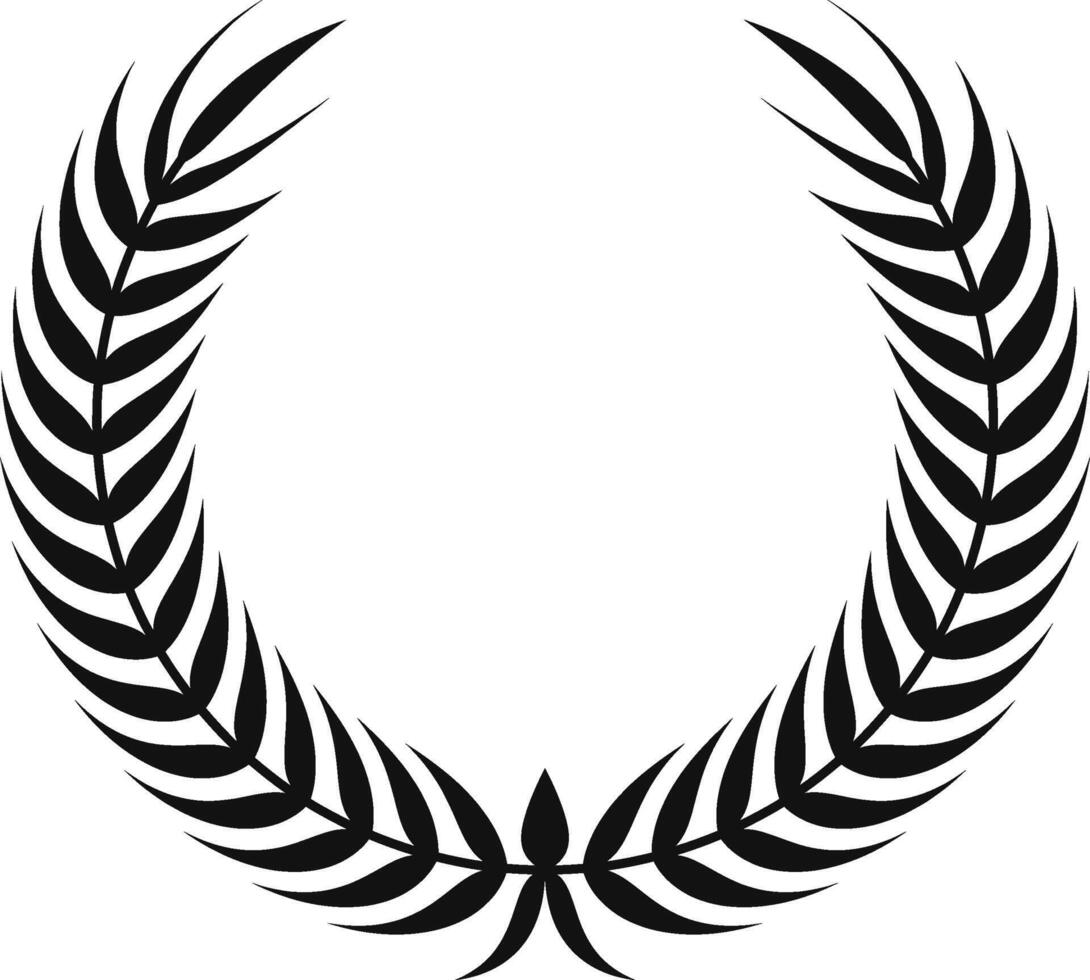 Circular laurel wreath symbolizing triumph, honor, and accomplishment, ideal for awards, logos, and emblems representing success and recognition vector