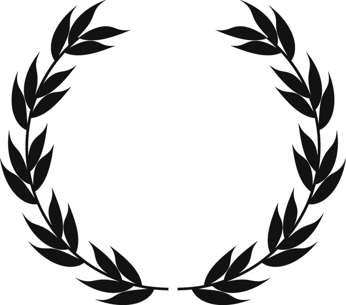 Circular laurel wreath, a symbol of victory and achievement, forming a perfect circle, ideal for representing success and triumph vector
