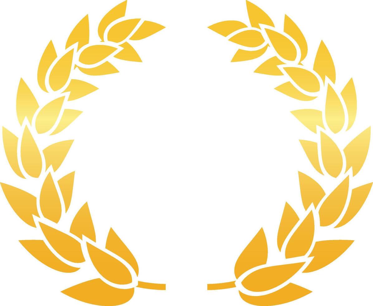 Stylish golden laurel wreath symbolizing victory and achievement, perfect for celebrating success and recognizing excellence vector