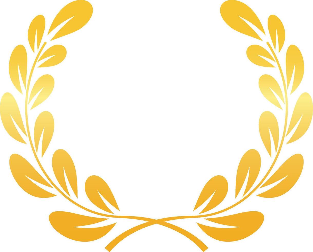 Simple yet elegant golden laurel wreath symbolizes success, achievement, and victory, perfect for representing triumph and accomplishment vector