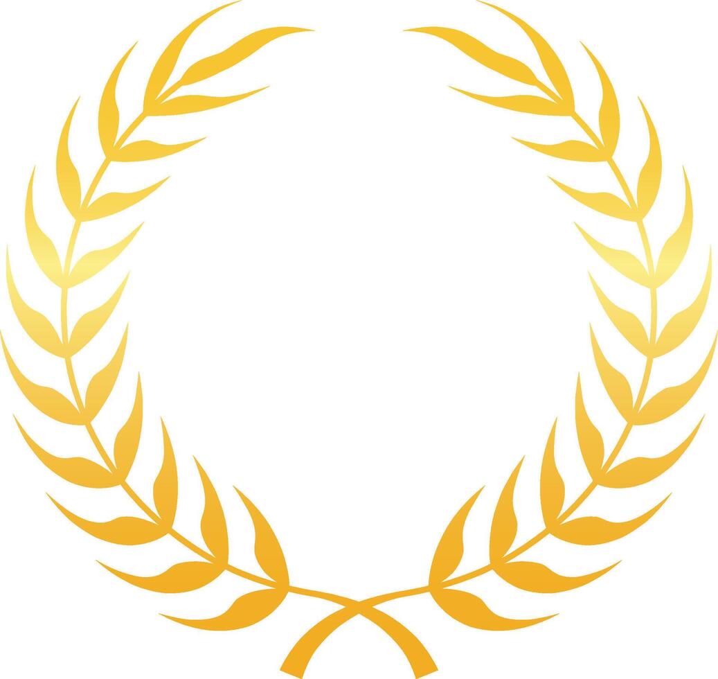 Stunning golden laurel wreath symbolizing success and honor, perfect for design projects vector