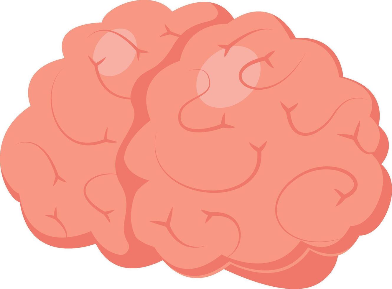 Pink human brain symbolizing intelligence and creativity against a white background. Ideal for science, biology, and healthcare themes vector
