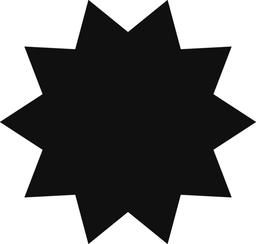 Simple black twelve pointed star conveying excellence, achievement, and high quality, suitable for various design and symbolic applications vector