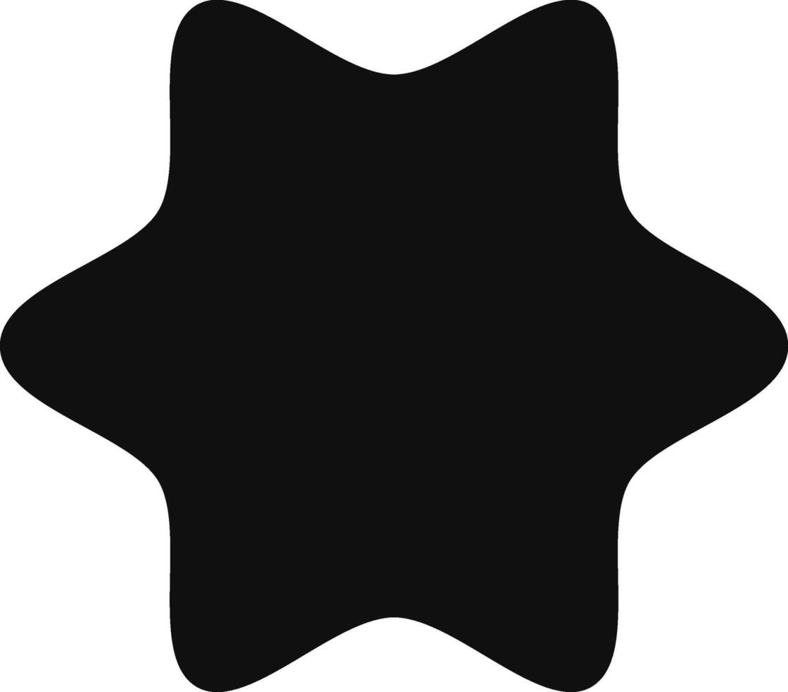 Simple black wobbly star shape represents quality, excellence, success, achievement, and customer satisfaction, perfect for rating systems and reviews vector