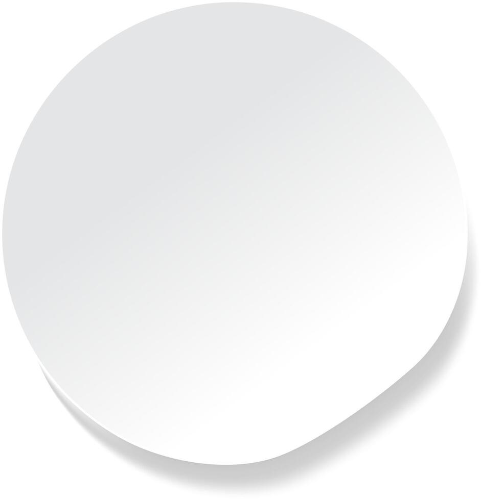 Round white blank sticker with a shadow, perfect for personalizing with your own messages or designs. Ideal for adding a custom touch to any project or promotion vector