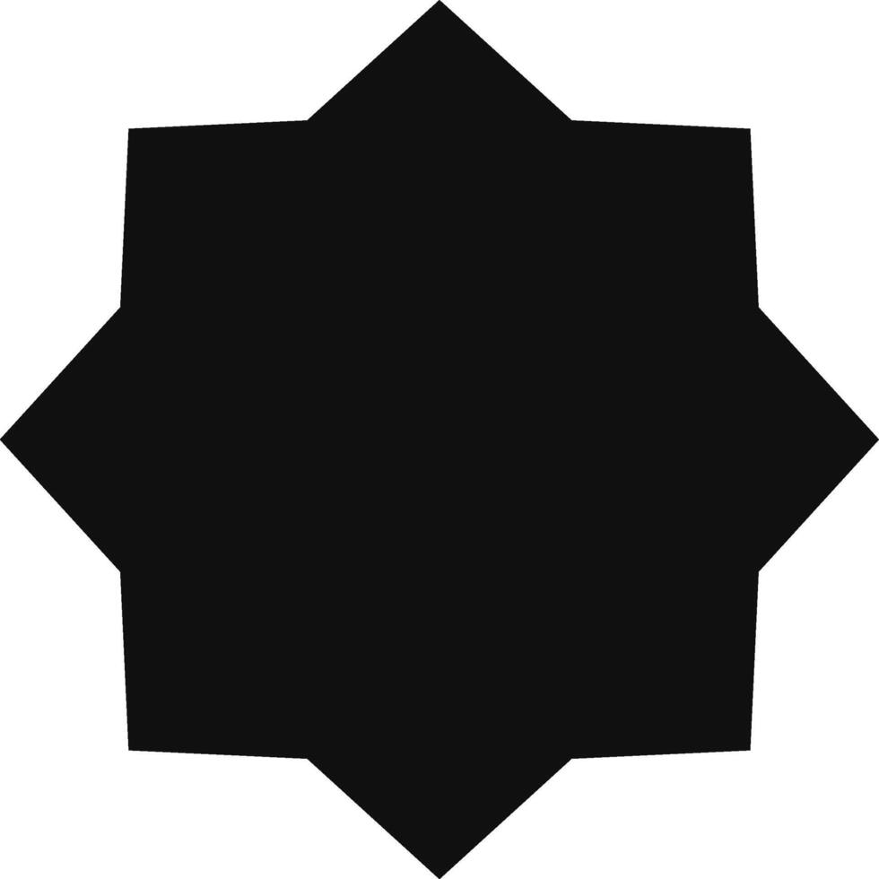 Eight pointed star composed of geometric shapes creates a striking visual element, ideal for design projects requiring a bold and symmetrical symbol vector