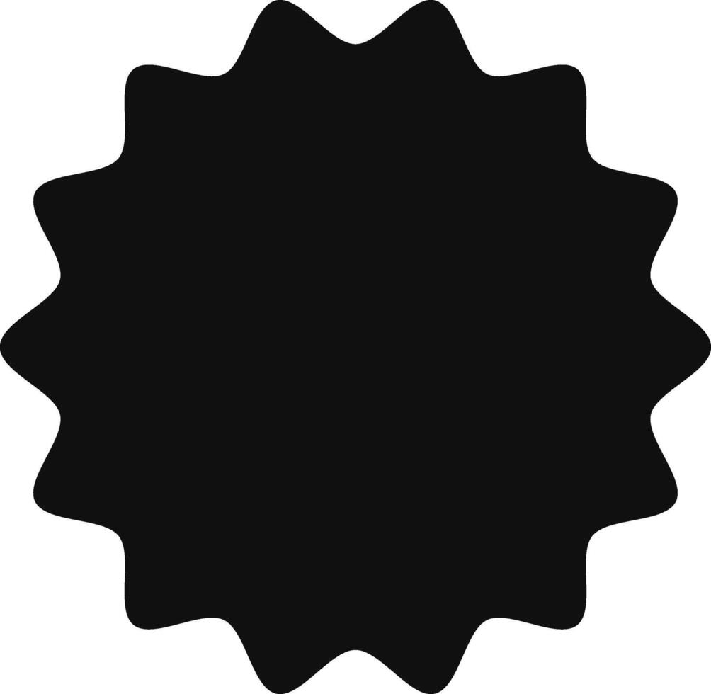 Sleek black starburst design with wavy edges adds energy and power to projects. Retro and modern, perfect for labels and stickers vector