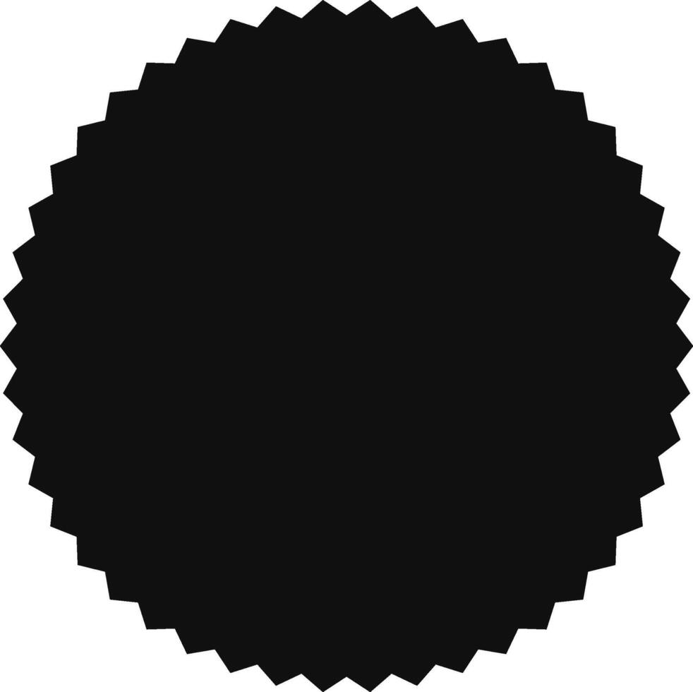 Black serrated circle provides a visual representation of quality, guarantee, and premium assurance, suitable for various design applications vector