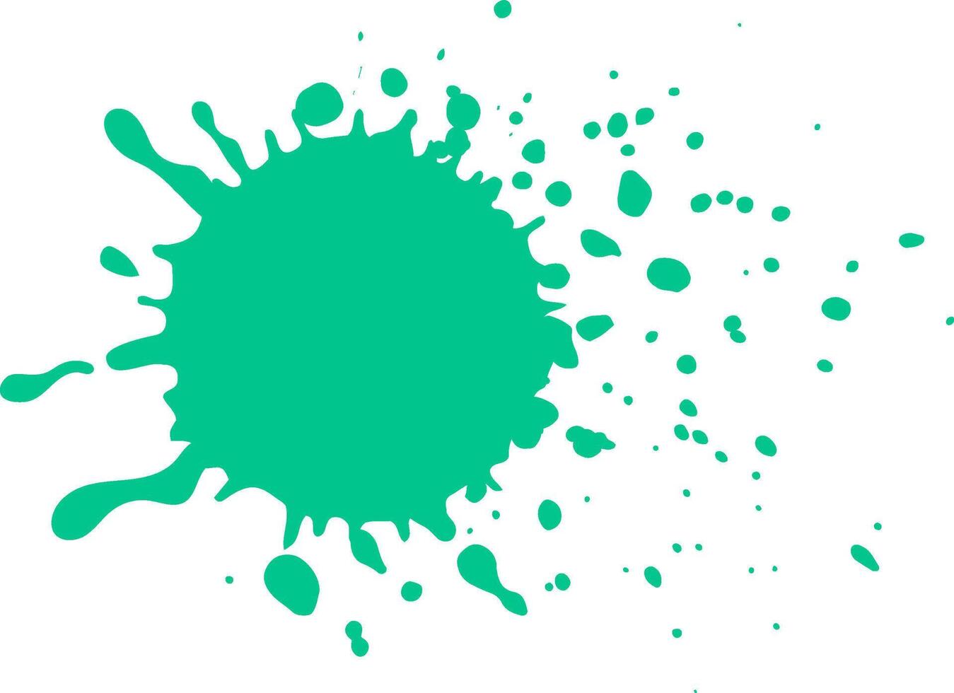 Green paint splashing on white background, creating vibrant design with dynamic splatters and droplets, perfect for summer vibes vector