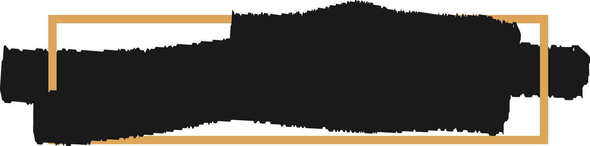 Black brush stroke with a gold border adds a touch of elegance and visual interest, creating a striking contrast and enhancing the overall aesthetic appeal vector
