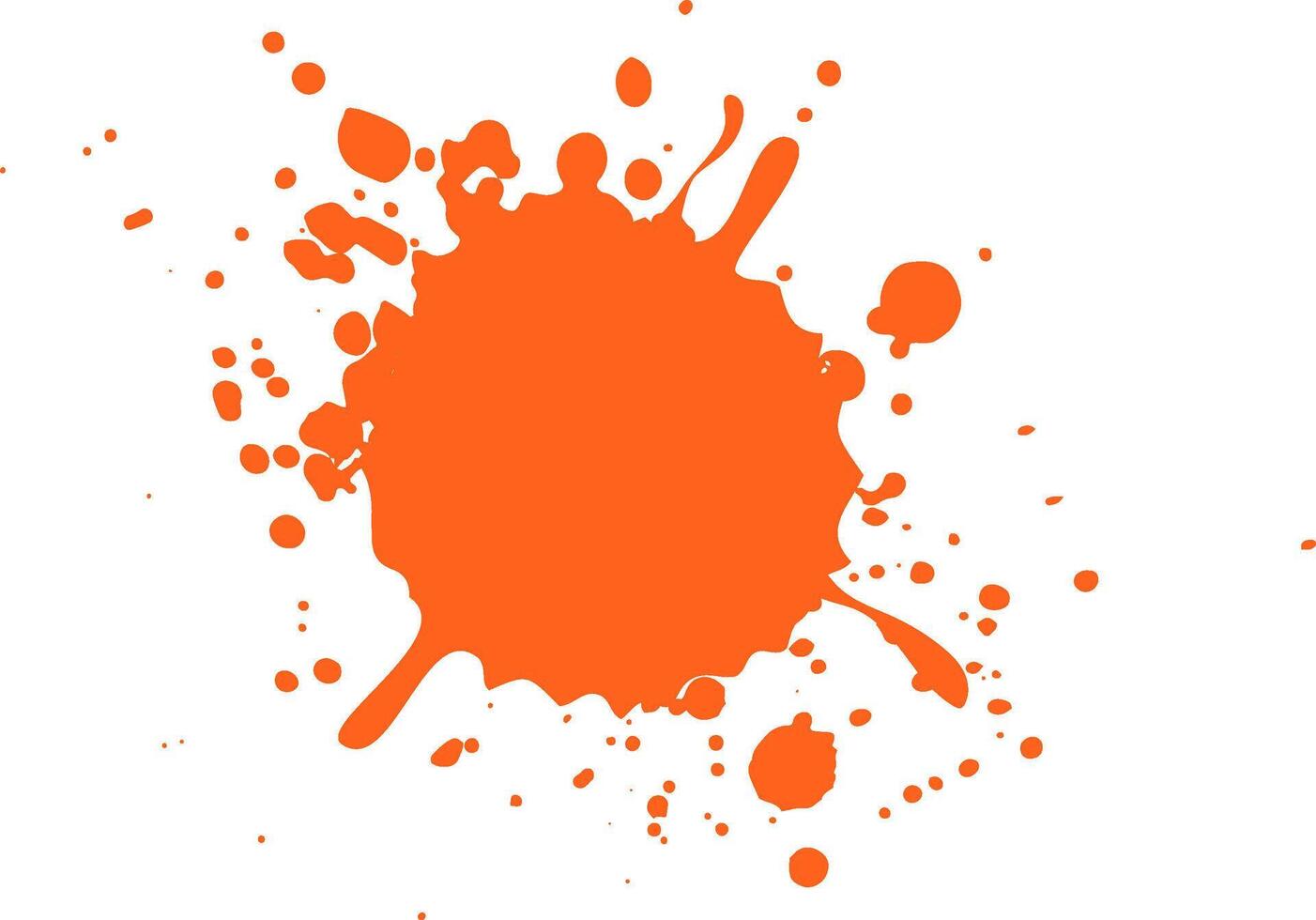 Vibrant orange paint splashes energetically on a clean white backdrop, bursting with color and creativity. Bold hues and messy textures give this modern design a unique flair vector