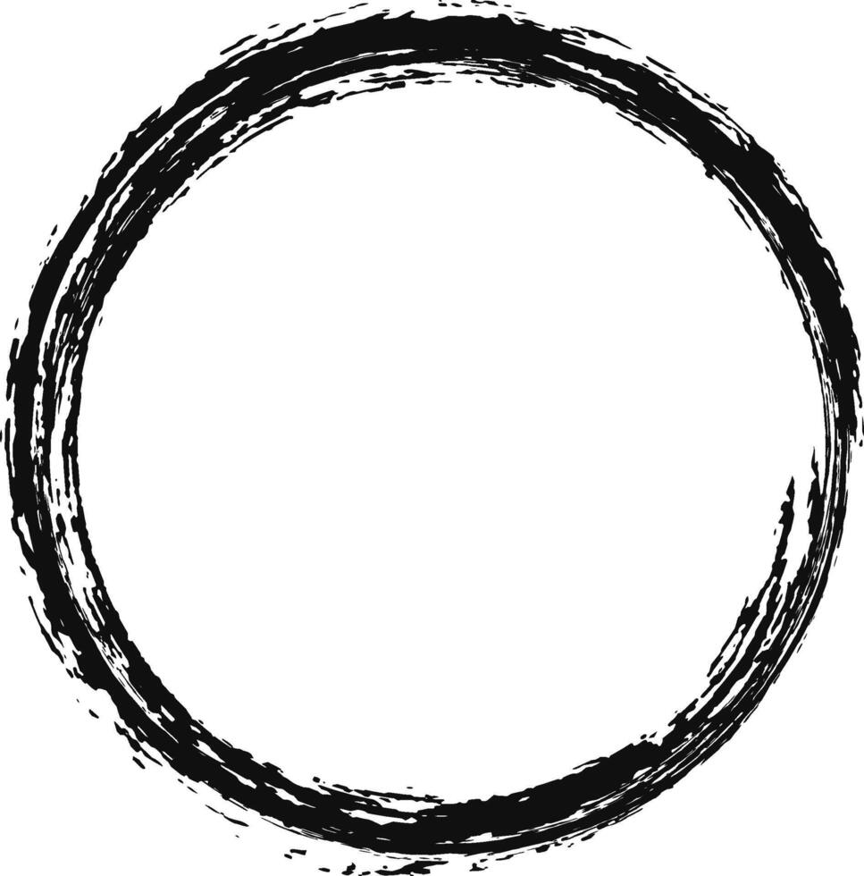 Dynamic hand drawn black brush stroke creates a textured frame for designs, adding an artistic touch vector