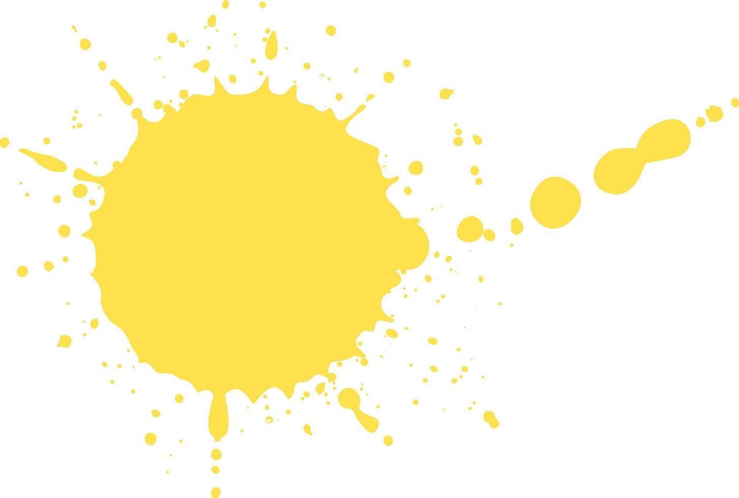 Bright yellow paint splashes and spreads on a white background, creating a vibrant, modern visual with energy and creativity. Perfect for design projects vector