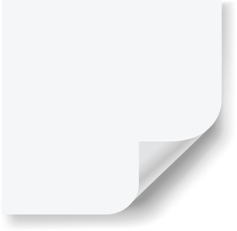 Pristine white paper with a curled corner creates a serene backdrop for your creative projects. Endless possibilities for designs, messages, or announcements vector