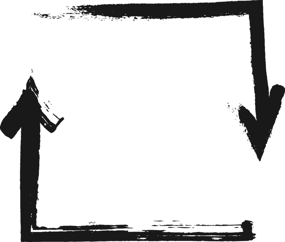 Black hand drawn arrows and frame are adding a touch of raw artistry and energy to designs, creating a dynamic visual interest that captures attention vector