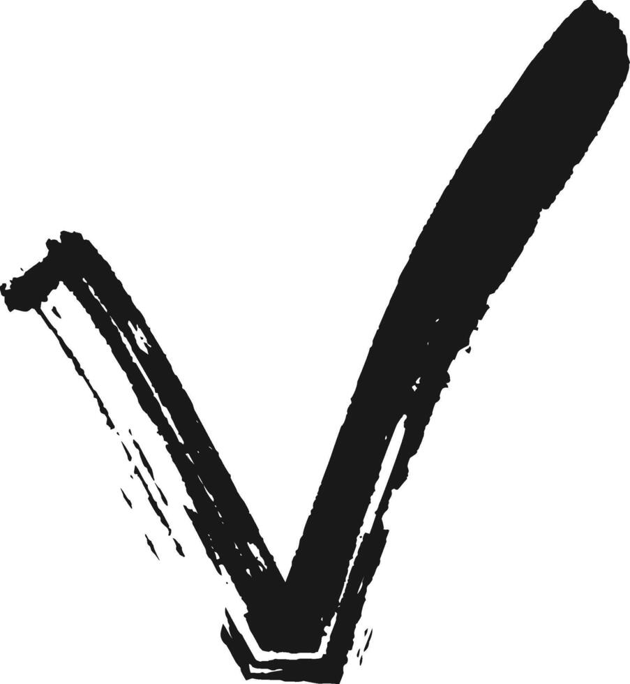 Bold brushstrokes form a striking check mark symbol, exuding confirmation and success. Versatile for business, office, or education projects vector