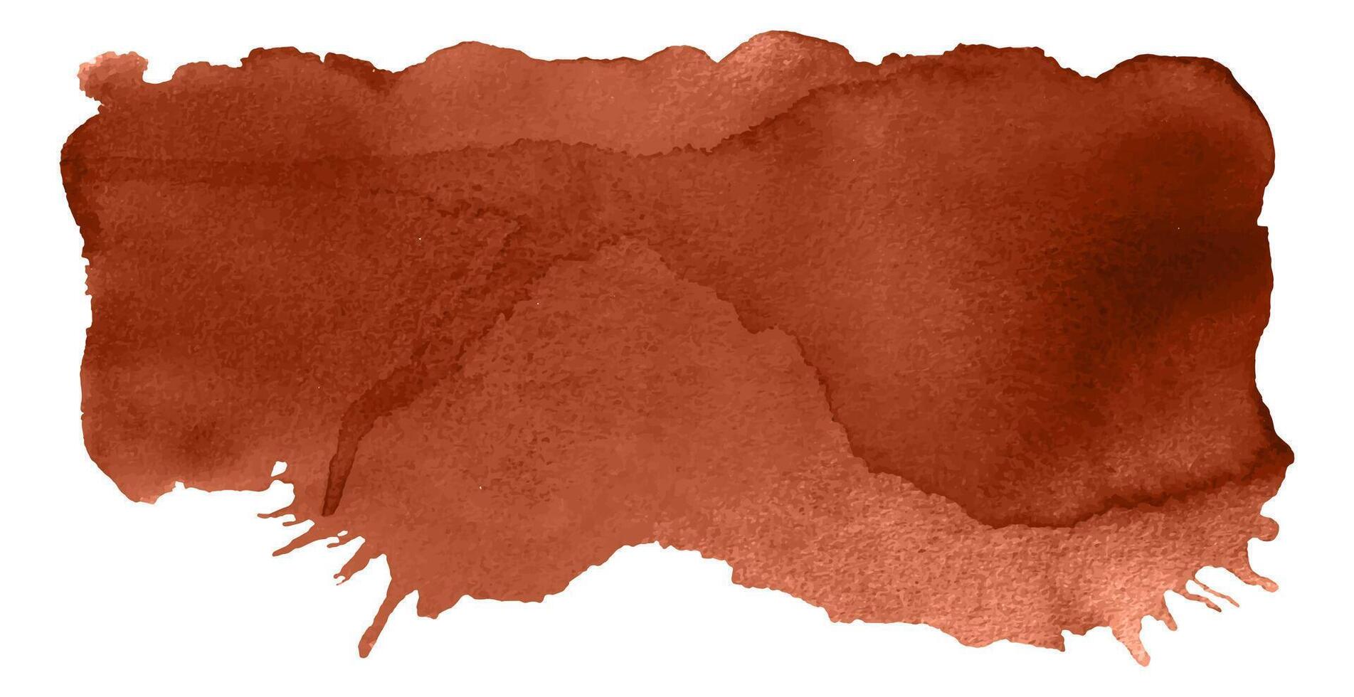 Brown watercolor graphic element. Brush strokes vector