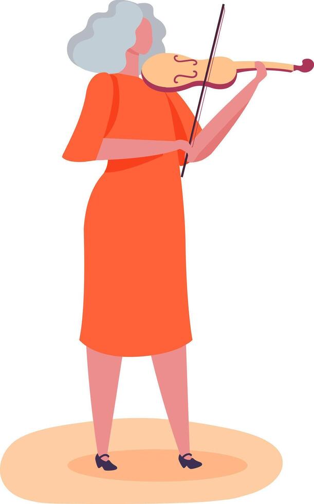 Gracefully playing the violin, showcasing passion and expertise in classical music. Artistry and talent shine through, creating beautiful melodies in a concert hall vector