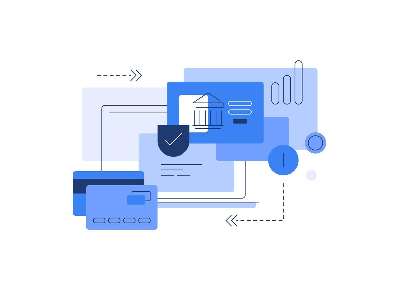 Digital banking, laptop and programming. Code to earn. Simple flat banner. Infographic element vector