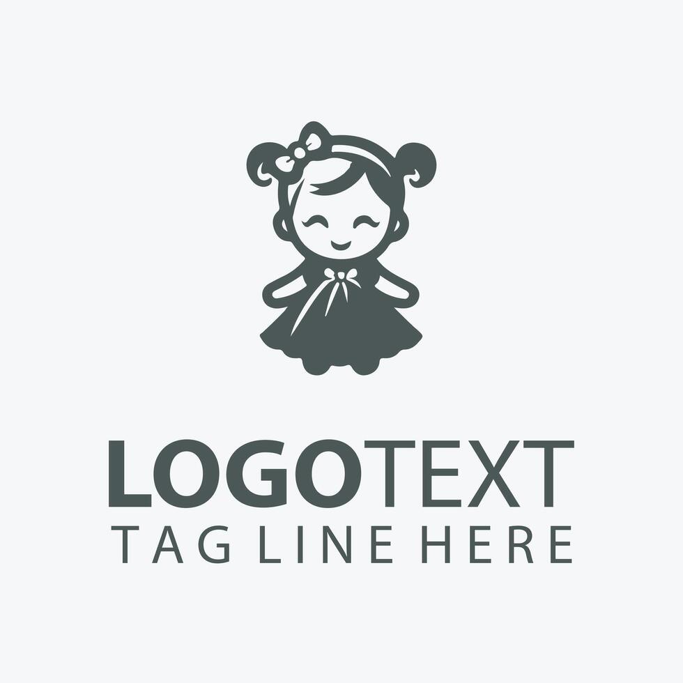Lovable Little Baby Doll Logo vector