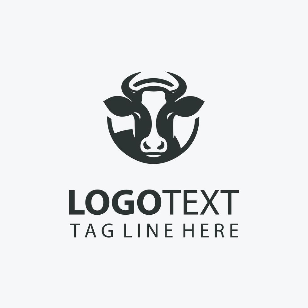Moo Land Cow Logo vector