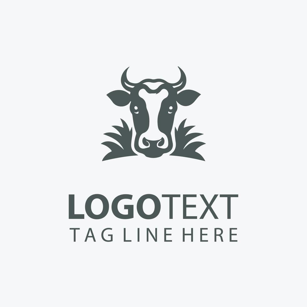 Moo And Mellow Cow Logo vector