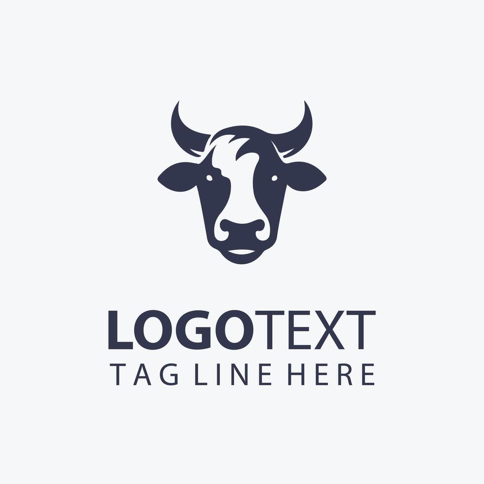 Moo Charm Cow Logo vector
