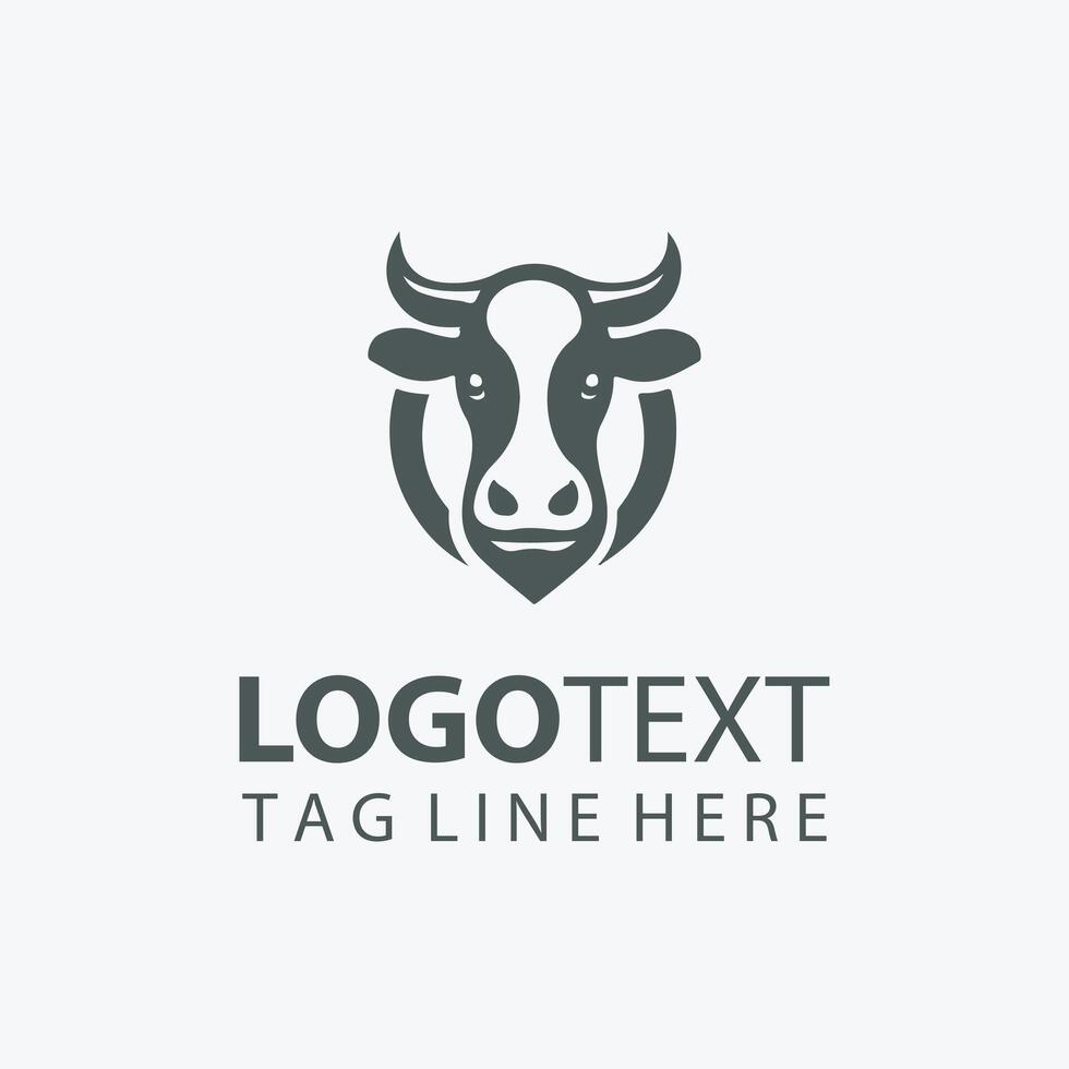 Grazing Greens Cow Logo vector