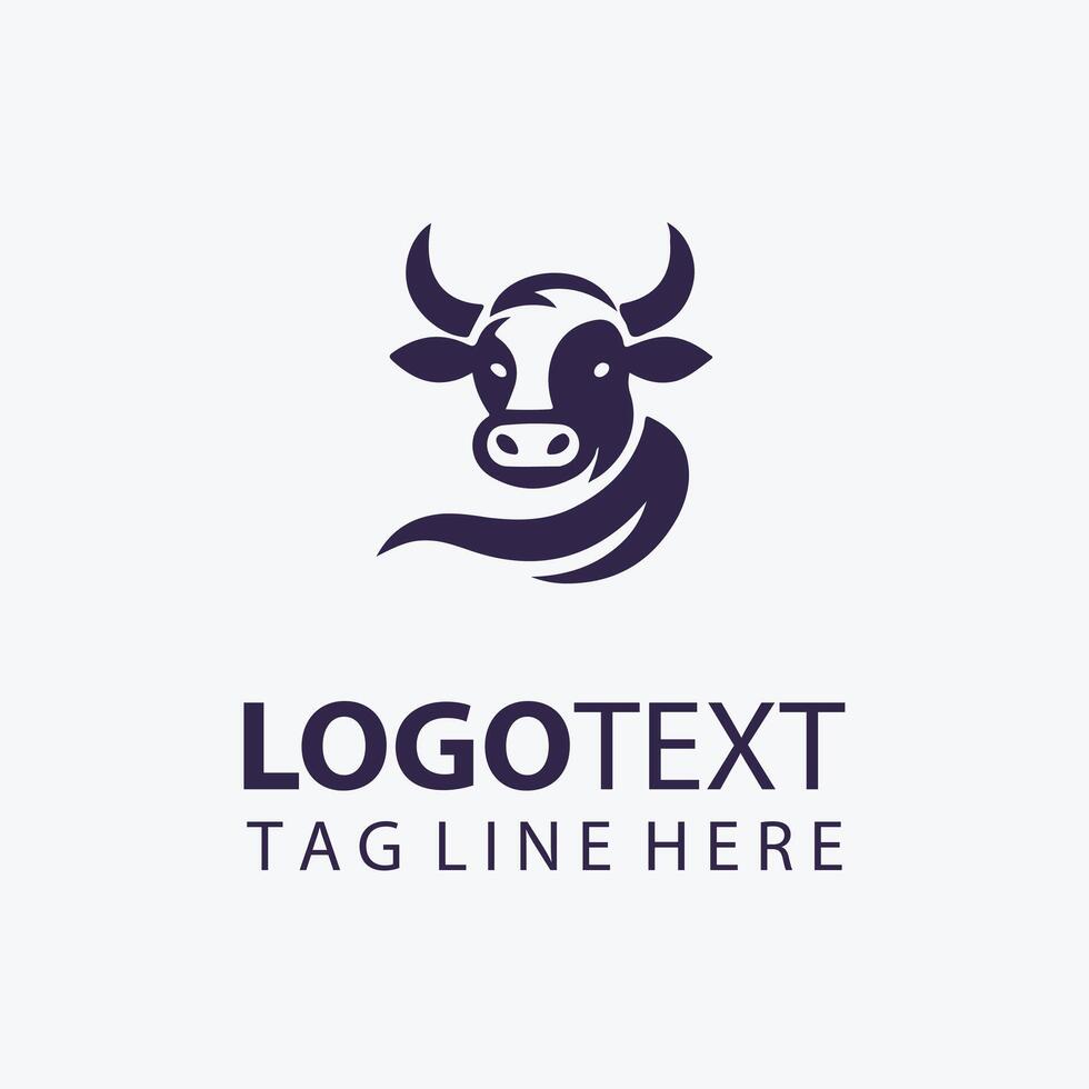 Happy Bovine Cow Logo vector
