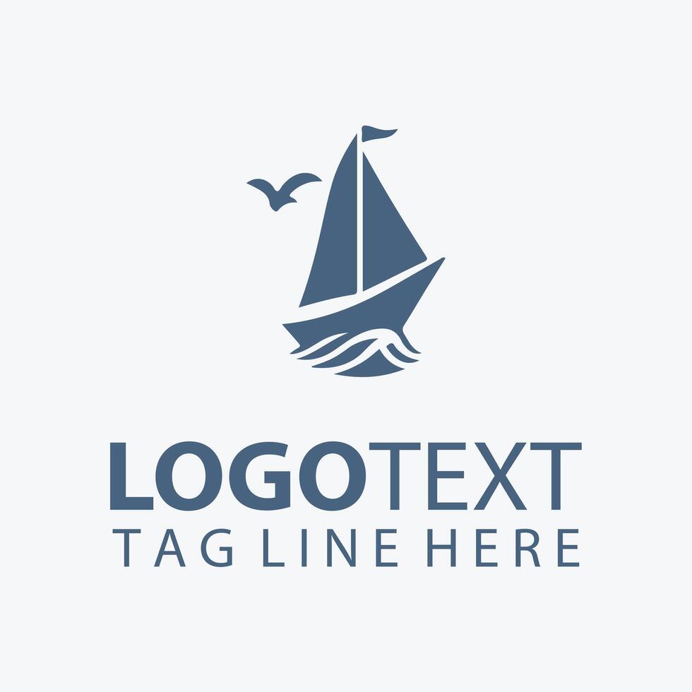 Sea Traveler Sail Ship Logo vector