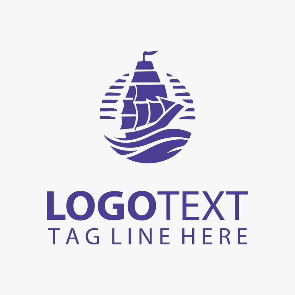 Wind in the Sail Ship Logo vector