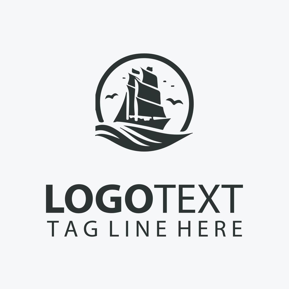 Ocean Glider Ventures Sail Ship Logo vector
