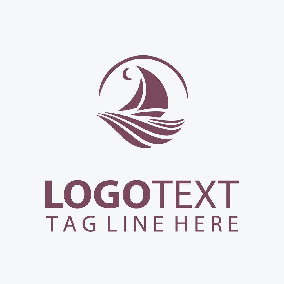 Open Waters Sail Ship Logo vector