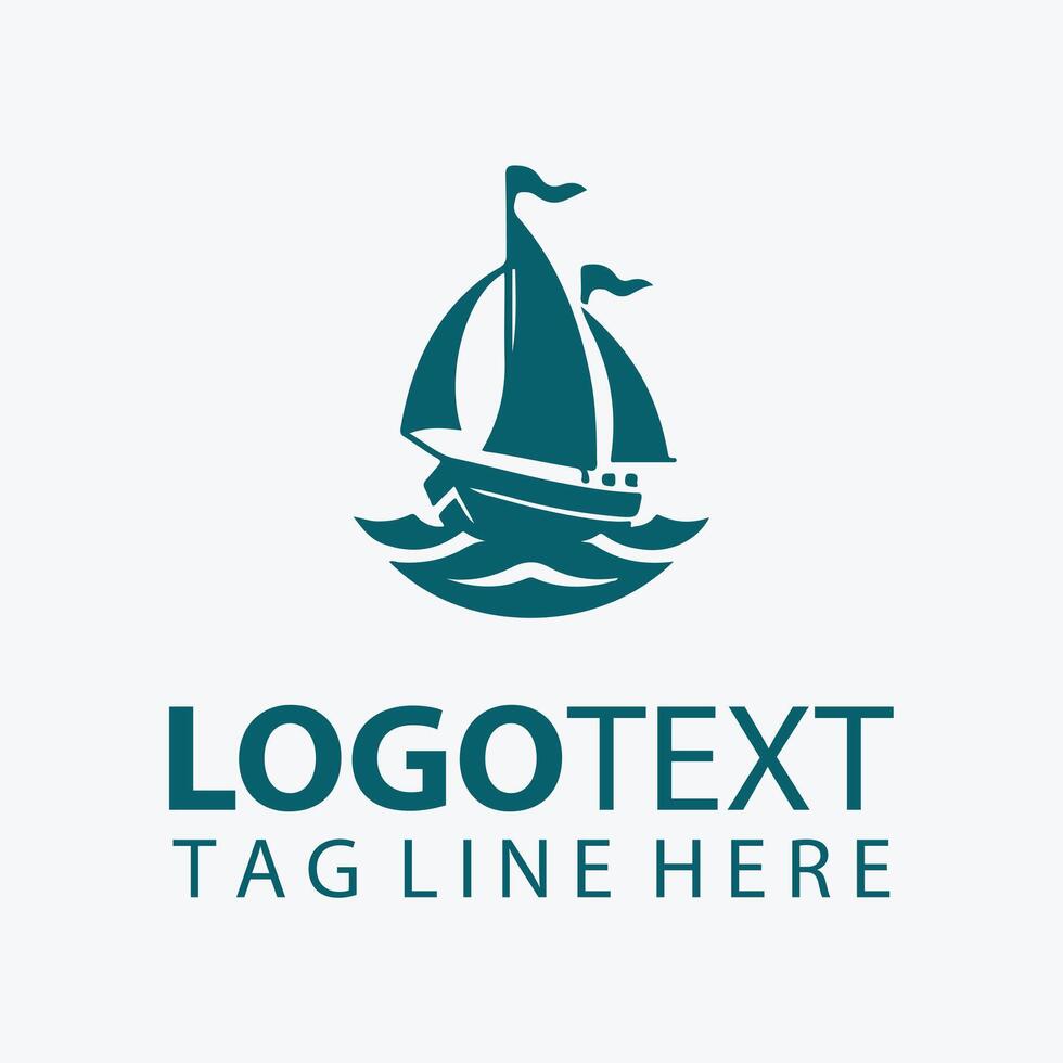 Captains Journey Sail Ship Logo vector