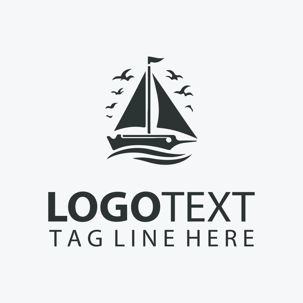 Winds Path Sail Ship Logo vector