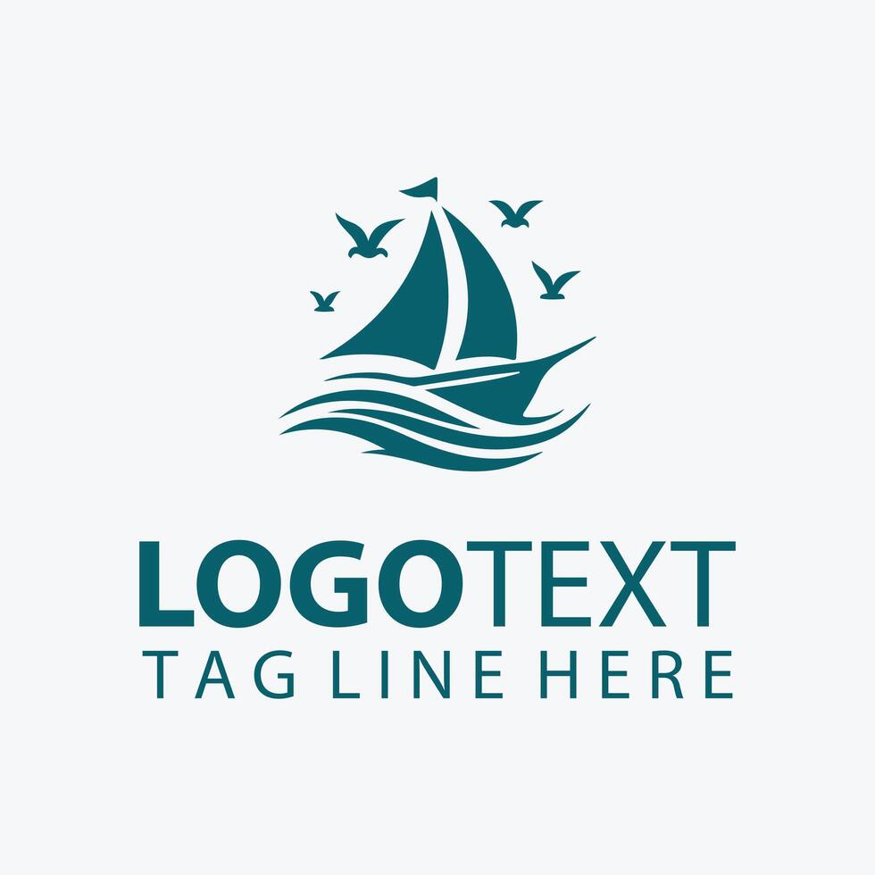 Sail Infinity Ship Logo vector