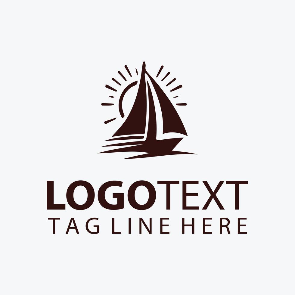 Ocean Breeze Sailing Ship Logo vector