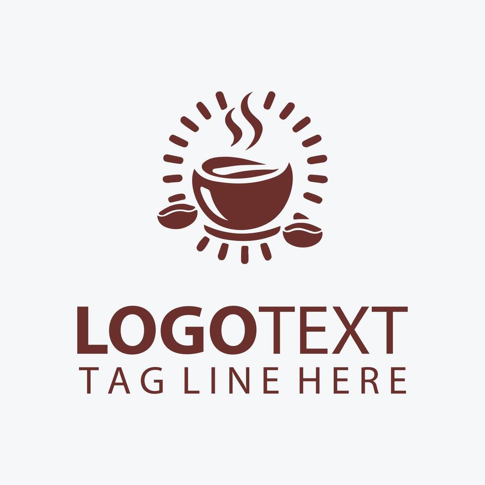 Bold Horizon Coffee Bean Logo vector