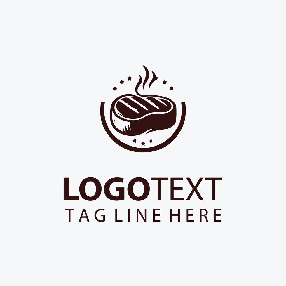 Smoked Seared steak logo vector