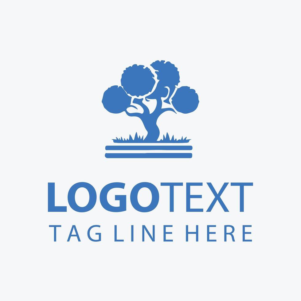 Trunk Blossom tree Gardens logo vector